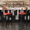 image:imageFlash Furniture Wright Commercial Grade Barstool  Walnut Finish Solid Wood Seat and Boomerang Back  500 LB Capacity Black Steel Frame  Integrated FootrestNatural Birch Wood BackRed Vinyl Seat