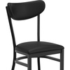 image:imageFlash Furniture Wright Commercial Grade Barstool  Walnut Finish Solid Wood Seat and Boomerang Back  500 LB Capacity Black Steel Frame  Integrated FootrestBlack Vinyl BackBlack Vinyl Seat