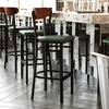 image:imageFlash Furniture Wright Commercial Grade Barstool  Walnut Finish Solid Wood Seat and Boomerang Back  500 LB Capacity Black Steel Frame  Integrated FootrestWalnut Wood BackGreen Vinyl Seat
