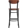 image:imageFlash Furniture Wright Commercial Grade Barstool  Walnut Finish Solid Wood Seat and Boomerang Back  500 LB Capacity Black Steel Frame  Integrated FootrestWalnut