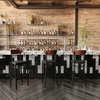 image:imageFlash Furniture Wright Commercial Grade Barstool  Walnut Finish Solid Wood Seat and Boomerang Back  500 LB Capacity Black Steel Frame  Integrated FootrestWalnut Wood BackBlack Vinyl Seat