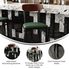image:imageFlash Furniture Wright Commercial Grade Barstool  Walnut Finish Solid Wood Seat and Boomerang Back  500 LB Capacity Black Steel Frame  Integrated FootrestWalnut Wood BackGreen Vinyl Seat