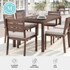 image:imageMartha Stewart Bedford 62 IndoorOutdoor Aluminum Patio Table with Umbrella Hole and Brushed Woodgrain Finish in GrayBrown