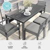 image:imageMartha Stewart Bedford 62 IndoorOutdoor Aluminum Patio Table with Umbrella Hole and Brushed Woodgrain Finish in GrayBrown