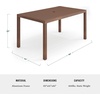 image:imageMartha Stewart Bedford 62 IndoorOutdoor Aluminum Patio Table with Umbrella Hole and Brushed Woodgrain Finish in GrayBrown