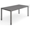 image:imageMartha Stewart Bedford 62 IndoorOutdoor Aluminum Patio Table with Umbrella Hole and Brushed Woodgrain Finish in GrayGrey