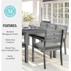 image:imageMartha Stewart Bedford 62 IndoorOutdoor Aluminum Patio Table with Umbrella Hole and Brushed Woodgrain Finish in GrayGrey