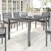 image:imageMartha Stewart Bedford 62 IndoorOutdoor Aluminum Patio Table with Umbrella Hole and Brushed Woodgrain Finish in GrayGrey