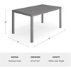 image:imageMartha Stewart Bedford 62 IndoorOutdoor Aluminum Patio Table with Umbrella Hole and Brushed Woodgrain Finish in GrayGrey