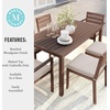 image:imageMartha Stewart Bedford 62 IndoorOutdoor Aluminum Patio Table with Umbrella Hole and Brushed Woodgrain Finish in GrayGrey