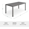 image:imageMartha Stewart Bedford 62 IndoorOutdoor Aluminum Patio Table with Umbrella Hole and Brushed Woodgrain Finish in GrayGrey