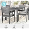 image:imageMartha Stewart Bedford 62 IndoorOutdoor Aluminum Patio Table with Umbrella Hole and Brushed Woodgrain Finish in GrayGrey
