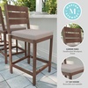 image:imageMartha Stewart Bedford IndoorOutdoor Aluminum Patio Bar Stools with Brushed Woodgrain Finish in Gray and Gray AllWeather Cushions Set of 2Brown