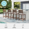 image:imageMartha Stewart Bedford IndoorOutdoor Aluminum Patio Bar Stools with Brushed Woodgrain Finish in Gray and Gray AllWeather Cushions Set of 2Brown