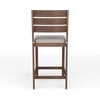 image:imageMartha Stewart Bedford IndoorOutdoor Aluminum Patio Bar Stools with Brushed Woodgrain Finish in Gray and Gray AllWeather Cushions Set of 2Brown