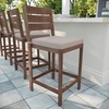 image:imageMartha Stewart Bedford IndoorOutdoor Aluminum Patio Bar Stools with Brushed Woodgrain Finish in Gray and Gray AllWeather Cushions Set of 2Brown