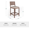 image:imageMartha Stewart Bedford IndoorOutdoor Aluminum Patio Bar Stools with Brushed Woodgrain Finish in Gray and Gray AllWeather Cushions Set of 2Brown