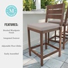 image:imageMartha Stewart Bedford IndoorOutdoor Aluminum Patio Bar Stools with Brushed Woodgrain Finish in Gray and Gray AllWeather Cushions Set of 2Brown