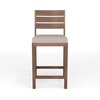 image:imageMartha Stewart Bedford IndoorOutdoor Aluminum Patio Bar Stools with Brushed Woodgrain Finish in Gray and Gray AllWeather Cushions Set of 2Brown