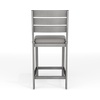 image:imageMartha Stewart Bedford IndoorOutdoor Aluminum Patio Bar Stools with Brushed Woodgrain Finish in Gray and Gray AllWeather Cushions Set of 2Grey