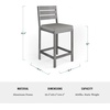 image:imageMartha Stewart Bedford IndoorOutdoor Aluminum Patio Bar Stools with Brushed Woodgrain Finish in Gray and Gray AllWeather Cushions Set of 2Grey