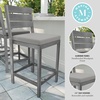 image:imageMartha Stewart Bedford IndoorOutdoor Aluminum Patio Bar Stools with Brushed Woodgrain Finish in Gray and Gray AllWeather Cushions Set of 2Grey