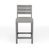image:imageMartha Stewart Bedford IndoorOutdoor Aluminum Patio Bar Stools with Brushed Woodgrain Finish in Gray and Gray AllWeather Cushions Set of 2Grey