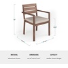 image:imageMartha Stewart Bedford IndoorOutdoor Stackable Aluminum Patio Armchairs with Brushed Woodgrain Finish in Brown and Cream AllWeather Cushions Set of 2Brown