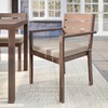 image:imageMartha Stewart Bedford IndoorOutdoor Stackable Aluminum Patio Armchairs with Brushed Woodgrain Finish in Brown and Cream AllWeather Cushions Set of 2Brown