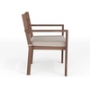 image:imageMartha Stewart Bedford IndoorOutdoor Stackable Aluminum Patio Armchairs with Brushed Woodgrain Finish in Brown and Cream AllWeather Cushions Set of 2Brown