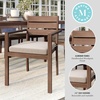 image:imageMartha Stewart Bedford IndoorOutdoor Stackable Aluminum Patio Armchairs with Brushed Woodgrain Finish in Brown and Cream AllWeather Cushions Set of 2Brown