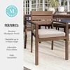 image:imageMartha Stewart Bedford IndoorOutdoor Stackable Aluminum Patio Armchairs with Brushed Woodgrain Finish in Brown and Cream AllWeather Cushions Set of 2Brown