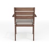 image:imageMartha Stewart Bedford IndoorOutdoor Stackable Aluminum Patio Armchairs with Brushed Woodgrain Finish in Brown and Cream AllWeather Cushions Set of 2Brown