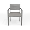 image:imageMartha Stewart Bedford IndoorOutdoor Stackable Aluminum Patio Armchairs with Brushed Woodgrain Finish in Brown and Cream AllWeather Cushions Set of 2Grey