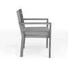 image:imageMartha Stewart Bedford IndoorOutdoor Stackable Aluminum Patio Armchairs with Brushed Woodgrain Finish in Brown and Cream AllWeather Cushions Set of 2Grey