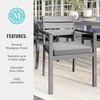 image:imageMartha Stewart Bedford IndoorOutdoor Stackable Aluminum Patio Armchairs with Brushed Woodgrain Finish in Brown and Cream AllWeather Cushions Set of 2Grey
