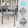 image:imageMartha Stewart Bedford IndoorOutdoor Stackable Aluminum Patio Armchairs with Brushed Woodgrain Finish in Brown and Cream AllWeather Cushions Set of 2Grey