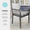 image:imageMartha Stewart Bedford IndoorOutdoor Stackable Aluminum Patio Armchairs with Brushed Woodgrain Finish in Brown and Cream AllWeather Cushions Set of 2Grey