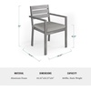 image:imageMartha Stewart Bedford IndoorOutdoor Stackable Aluminum Patio Armchairs with Brushed Woodgrain Finish in Brown and Cream AllWeather Cushions Set of 2Grey