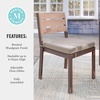 image:imageMartha Stewart Bedford IndoorOutdoor Stackable Aluminum Patio Chairs with Brushed Woodgrain Finish in Gray and Gray AllWeather Cushions Set of 2Brown