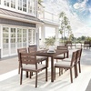 image:imageMartha Stewart Bedford IndoorOutdoor Stackable Aluminum Patio Chairs with Brushed Woodgrain Finish in Gray and Gray AllWeather Cushions Set of 2Brown