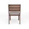 image:imageMartha Stewart Bedford IndoorOutdoor Stackable Aluminum Patio Chairs with Brushed Woodgrain Finish in Gray and Gray AllWeather Cushions Set of 2Brown