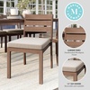 image:imageMartha Stewart Bedford IndoorOutdoor Stackable Aluminum Patio Chairs with Brushed Woodgrain Finish in Gray and Gray AllWeather Cushions Set of 2Brown