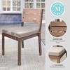 image:imageMartha Stewart Bedford IndoorOutdoor Stackable Aluminum Patio Chairs with Brushed Woodgrain Finish in Gray and Gray AllWeather Cushions Set of 2Brown