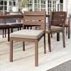 image:imageMartha Stewart Bedford IndoorOutdoor Stackable Aluminum Patio Chairs with Brushed Woodgrain Finish in Gray and Gray AllWeather Cushions Set of 2Brown