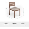 image:imageMartha Stewart Bedford IndoorOutdoor Stackable Aluminum Patio Chairs with Brushed Woodgrain Finish in Gray and Gray AllWeather Cushions Set of 2Brown