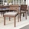 image:imageMartha Stewart Bedford IndoorOutdoor Stackable Aluminum Patio Chairs with Brushed Woodgrain Finish in Gray and Gray AllWeather Cushions Set of 2Brown