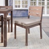 image:imageMartha Stewart Bedford IndoorOutdoor Stackable Aluminum Patio Chairs with Brushed Woodgrain Finish in Gray and Gray AllWeather Cushions Set of 2Brown