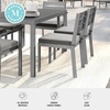 image:imageMartha Stewart Bedford IndoorOutdoor Stackable Aluminum Patio Chairs with Brushed Woodgrain Finish in Gray and Gray AllWeather Cushions Set of 2Grey