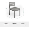 image:imageMartha Stewart Bedford IndoorOutdoor Stackable Aluminum Patio Chairs with Brushed Woodgrain Finish in Gray and Gray AllWeather Cushions Set of 2Grey